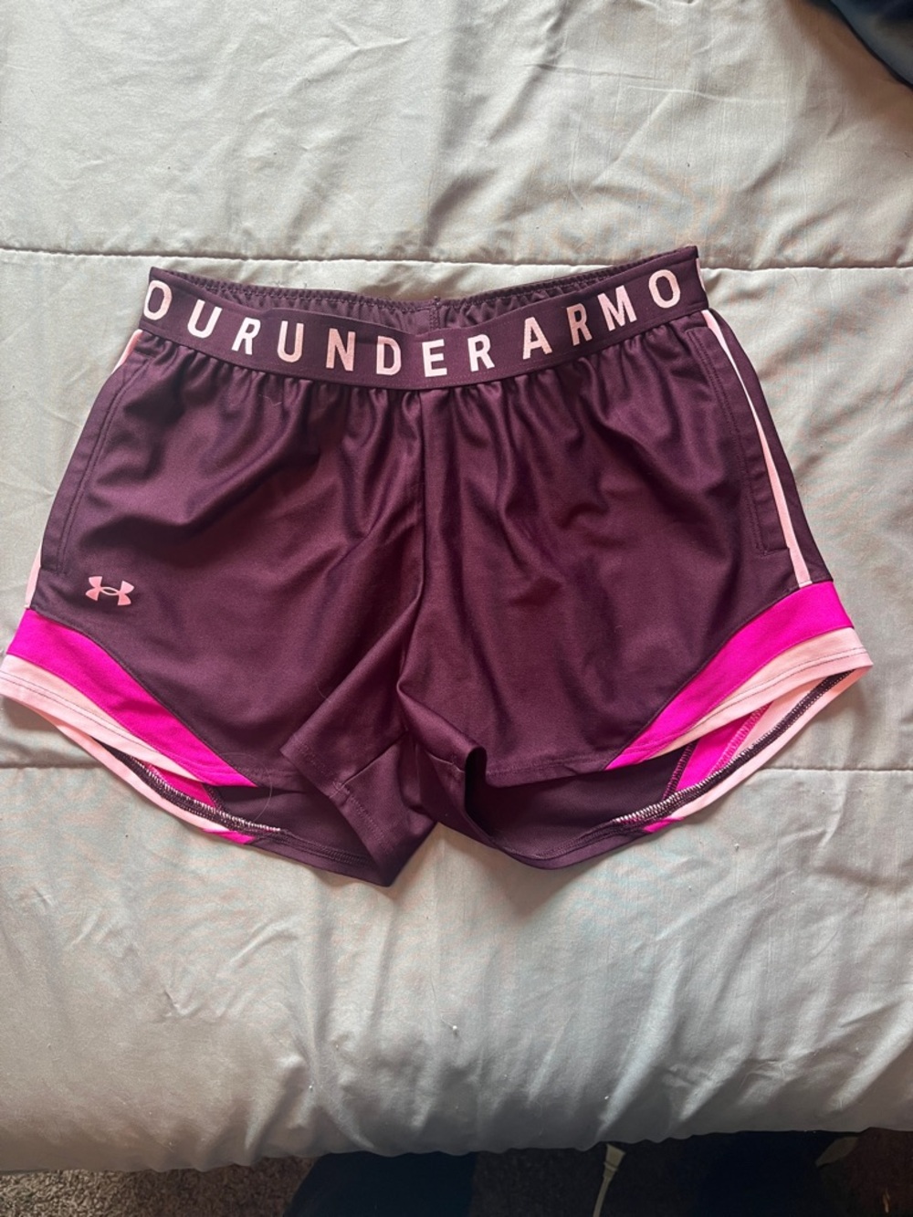 Under Armour Maroon and Pink Athletic Shorts